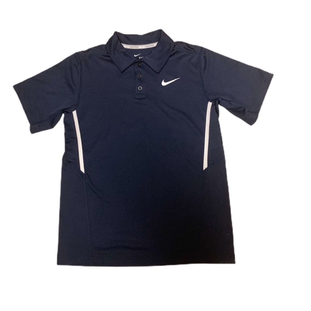 Nike Tennis Dry Fit Polo Navy Blue Sz Large